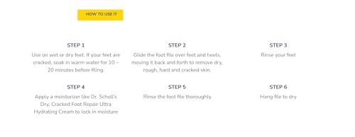 Dr. Scholl\'s Dr. Scholl\'s Hard Skin Remover Nano Glass Foot File - Foot Callus Remover, Durable Foot Scrubber, Dead Skin Remover, Hygienic Pedicure Tool, Long Lasting Foot Buffer, Soft Smooth Feet