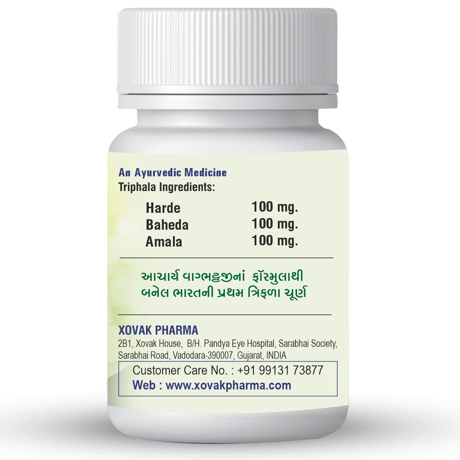 XOVAK PHARMA Xovak Pharma | Ayurveda Triphala Capsules For Good Digestion, Support Constipation, Liver Tonic, Stimulate Appetite, Body Detox, Improve Metabolism, Colon Cleanser (60 Capsules) (Pack of 2)