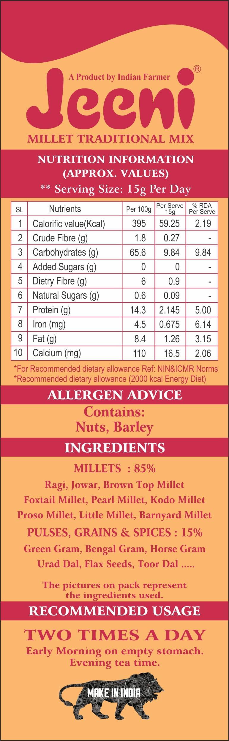 JEENI JEENI Millet Traditional Mix Gm, 1 Count