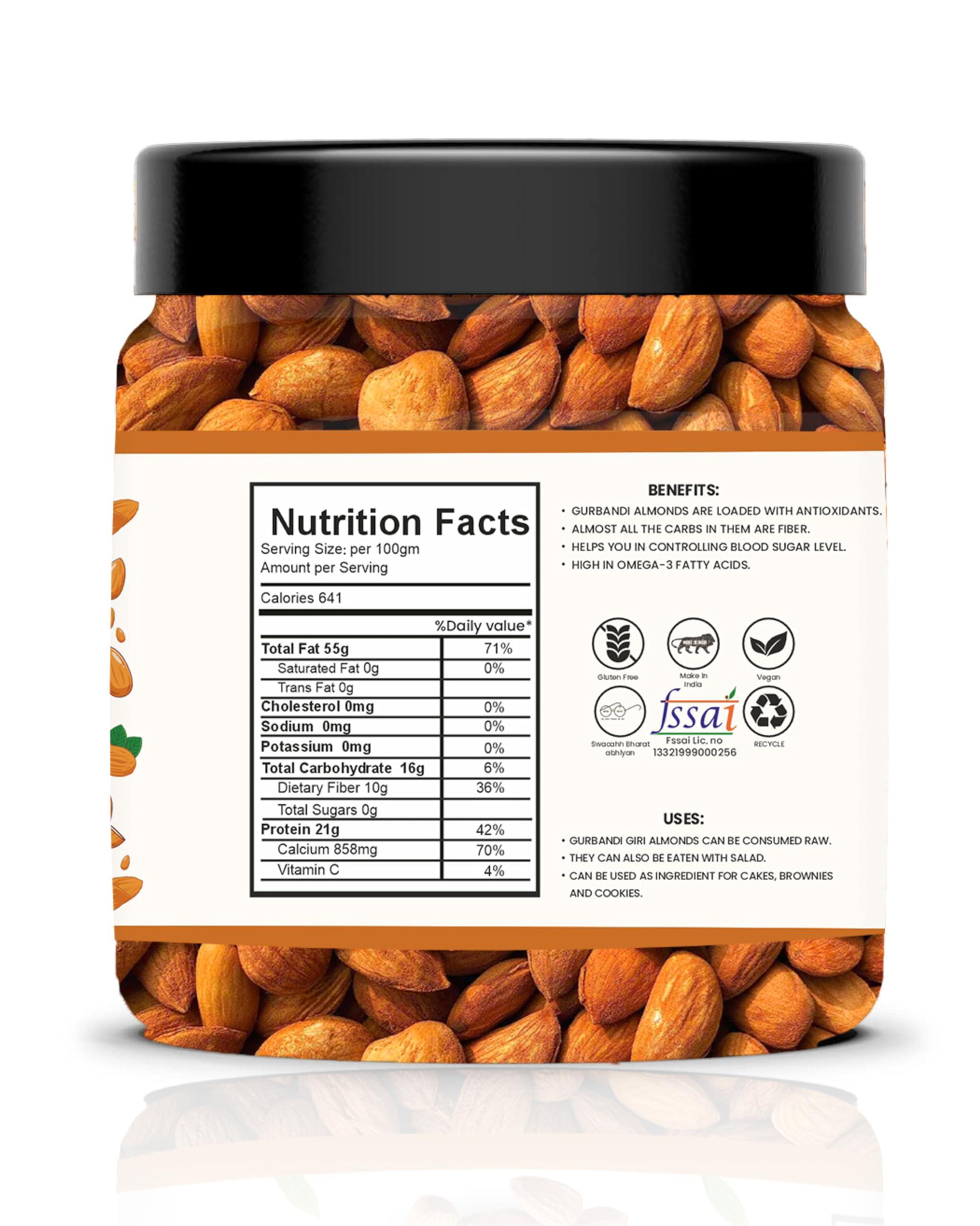 Avlokan Avlokan 100% Pure Afghan Gurbandi Badam/Almonds/Choti Giri -Raw (1kg)