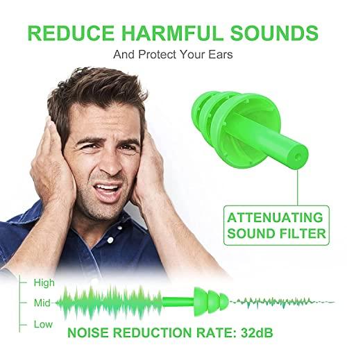 James 2 Pairs Reusable Silicone Ear Plugs, Waterproof, Hypoallergenic - Ultra Comfortable Noise Reduction Earplugs for Sleeping, Swimming, Concerts and Airplanes (earplugs 2 Set) (Blue and Green