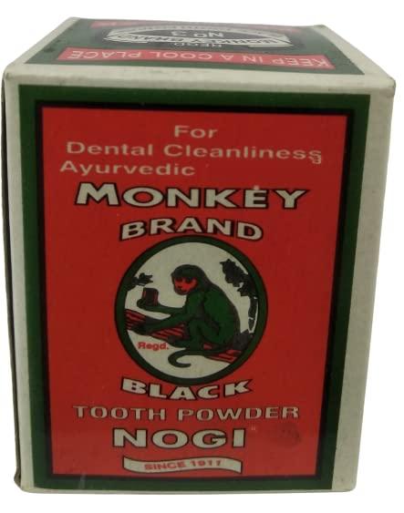 URJUWANI URJUWANI Nogi Monkey Brand Ayurvedic Tooth Powder for Fresh Breath and Improve Your Gum Health Black , 30g (Pack of 6)