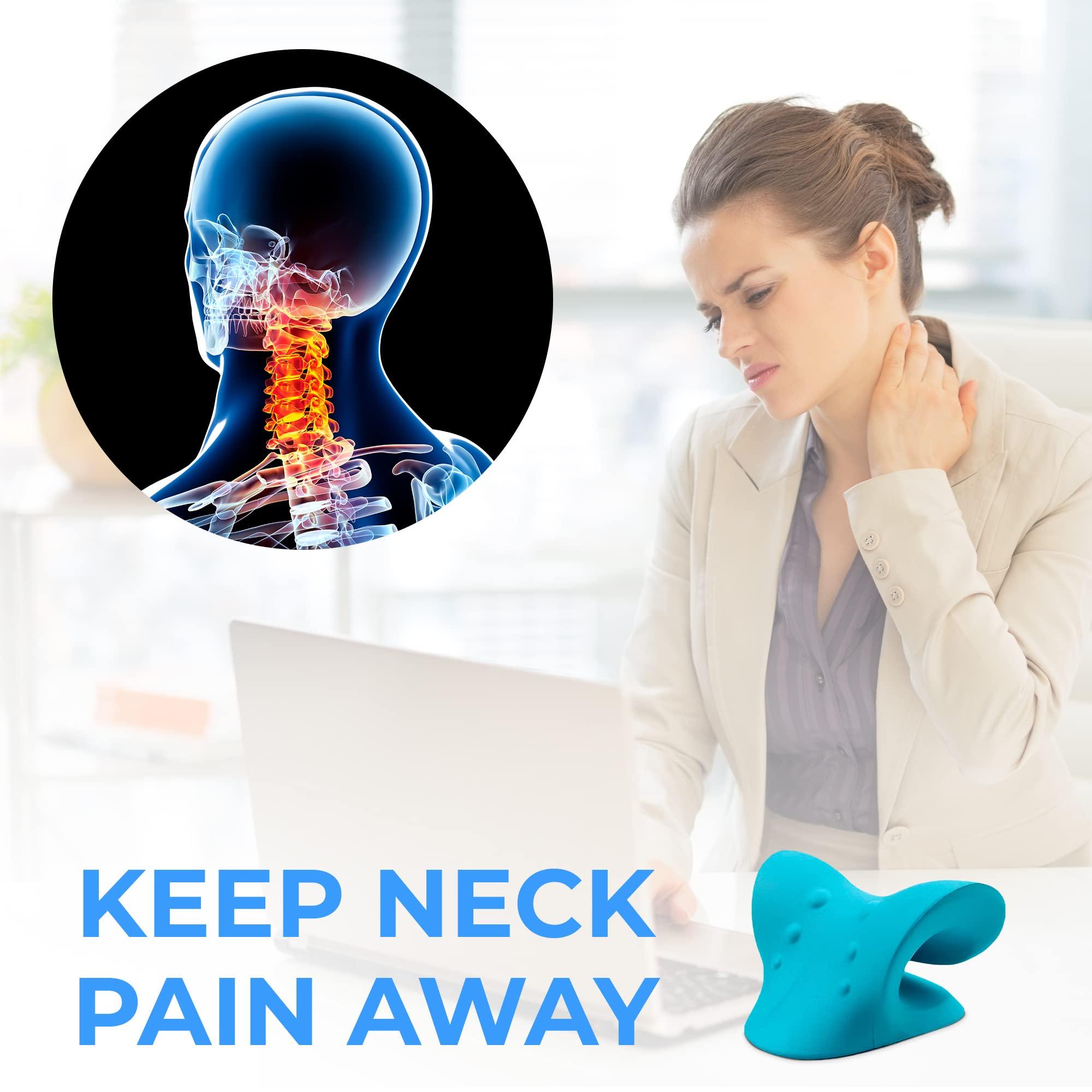 YOGI GRIPS YOGI GRIPS Neck Shoulder Stretcher Relaxer,Cervical Traction Device Hump Corrector,Dowagers,Tech Neck,Tmj Pain Relief,Firm Foam,Cervical Spine Alignment,Chiropractic Pillow Stretcher(Black)(Blue)