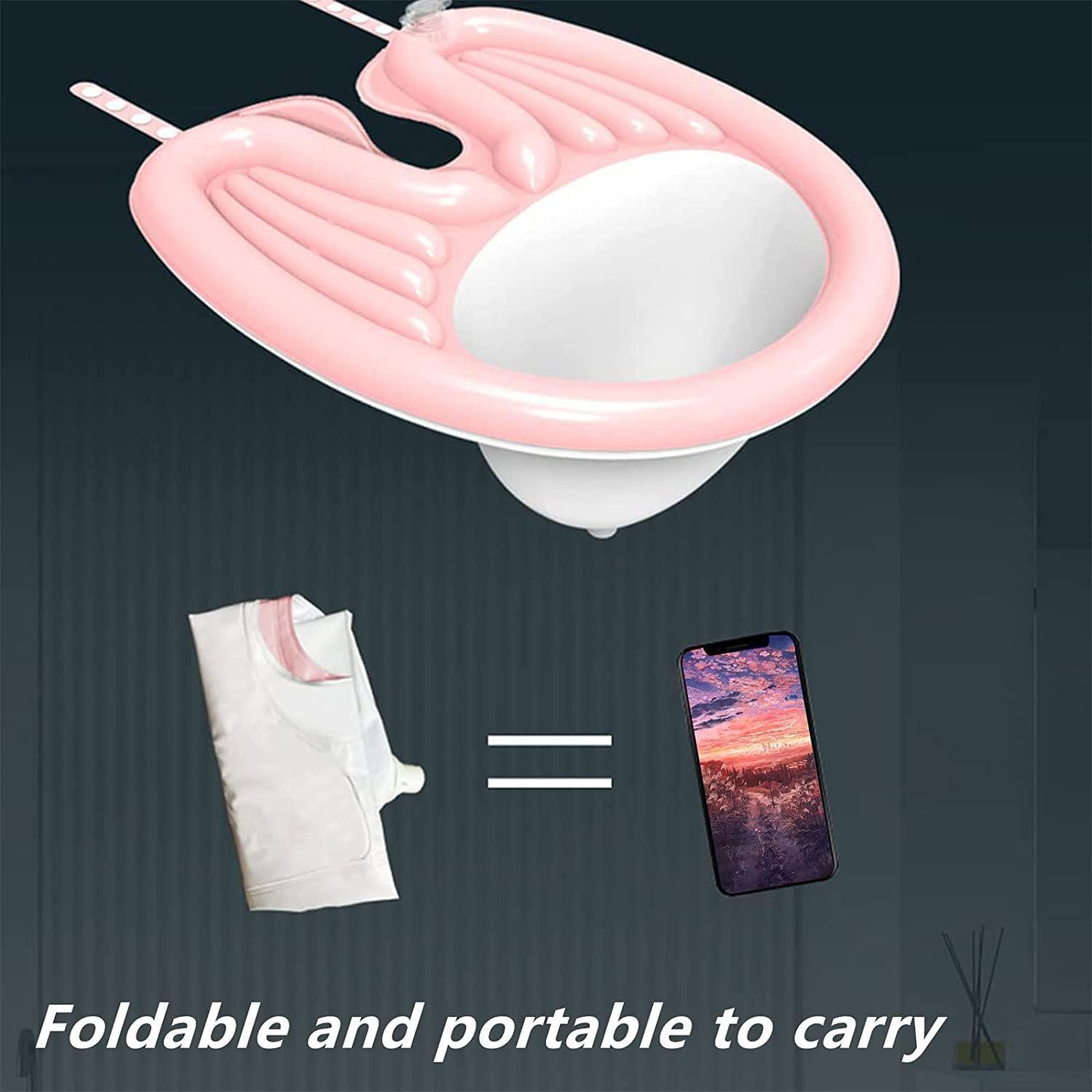 Kixre Kixre Hair Wash Basin, Shampoo Bowl for The Elderly Disabled,Bedridden,Handicapped,Inflatable Hair Wash Rinse Basin Washing Sink for Pregnant Woman, Bedside and in Bed Hair Washing Tray