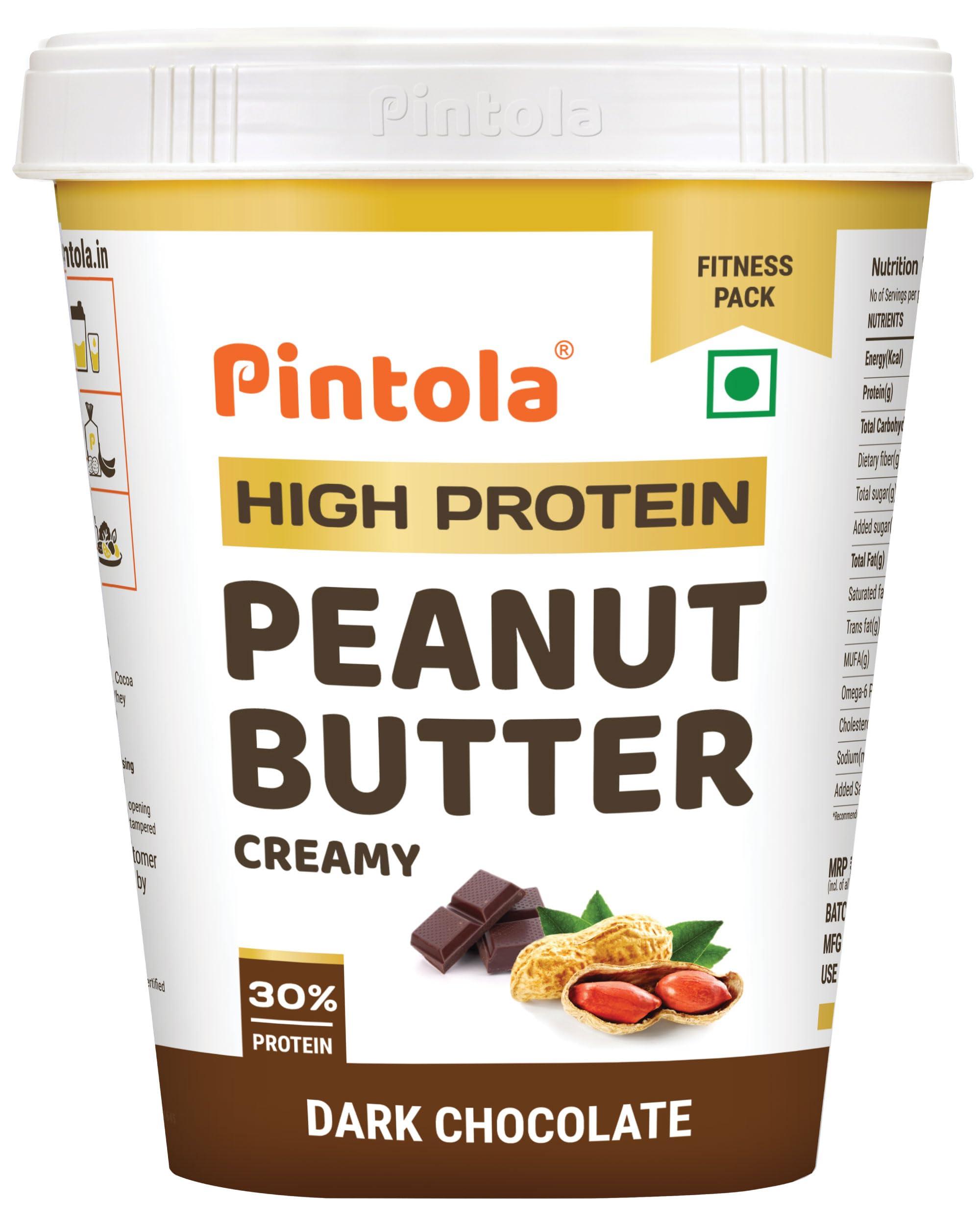 Pintola Pintola Combo - High Protein Dark Chocolate Peanut Butter Creamy 1Kg + Rice Cake Multigrain Salted 130g, 100% Roasted Peanuts butter Chocolate Flavour High Protein Nut Butter With Organic Rice Cakes