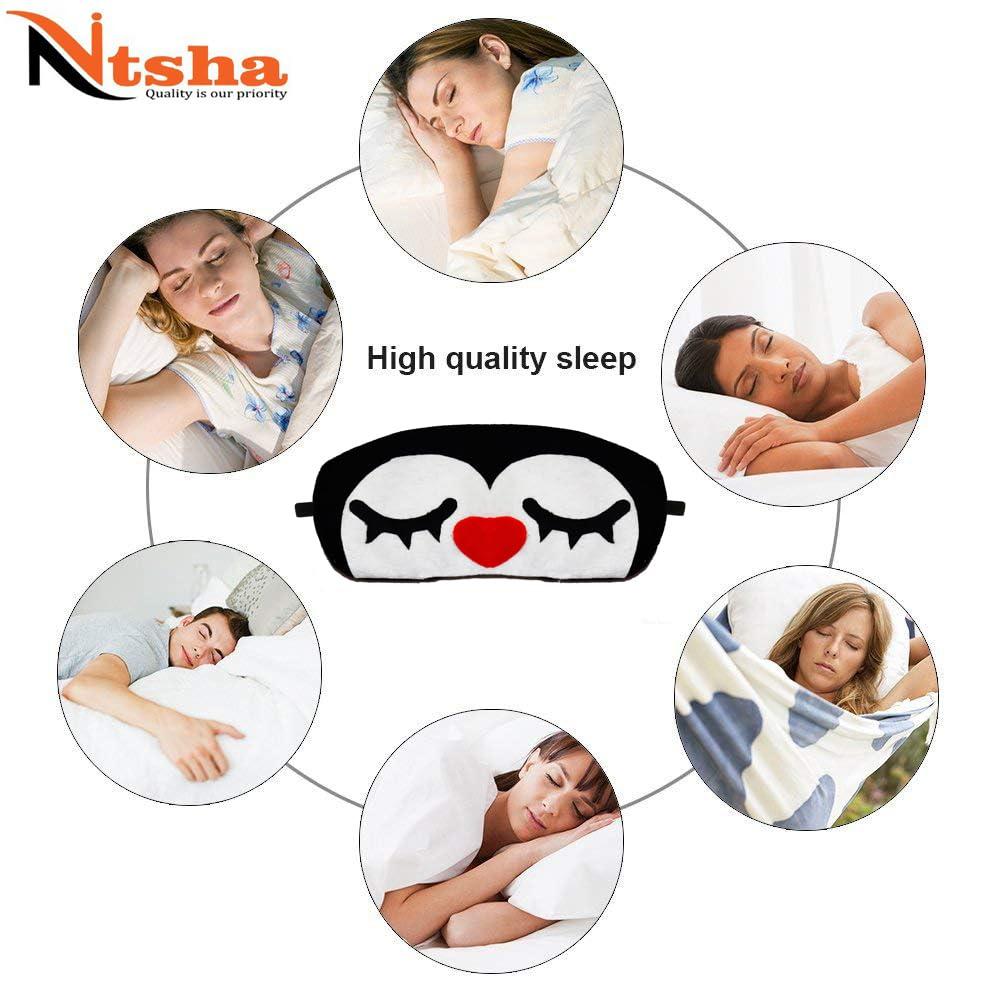 Nitsha Nitsha Velvet Blind Sleeping Cartoon Character Eye mask shade for Men Women Girls Boys Kids - Black and White Model No.5