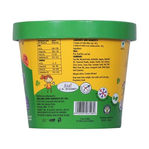 AMAJAIN Amajain Instant Sattvik Healthy Idli Sambar, Ready-to-Eat, No Added Preservatives, No Added Flavours, Jain-Friendly, 90g (Pack of 2)