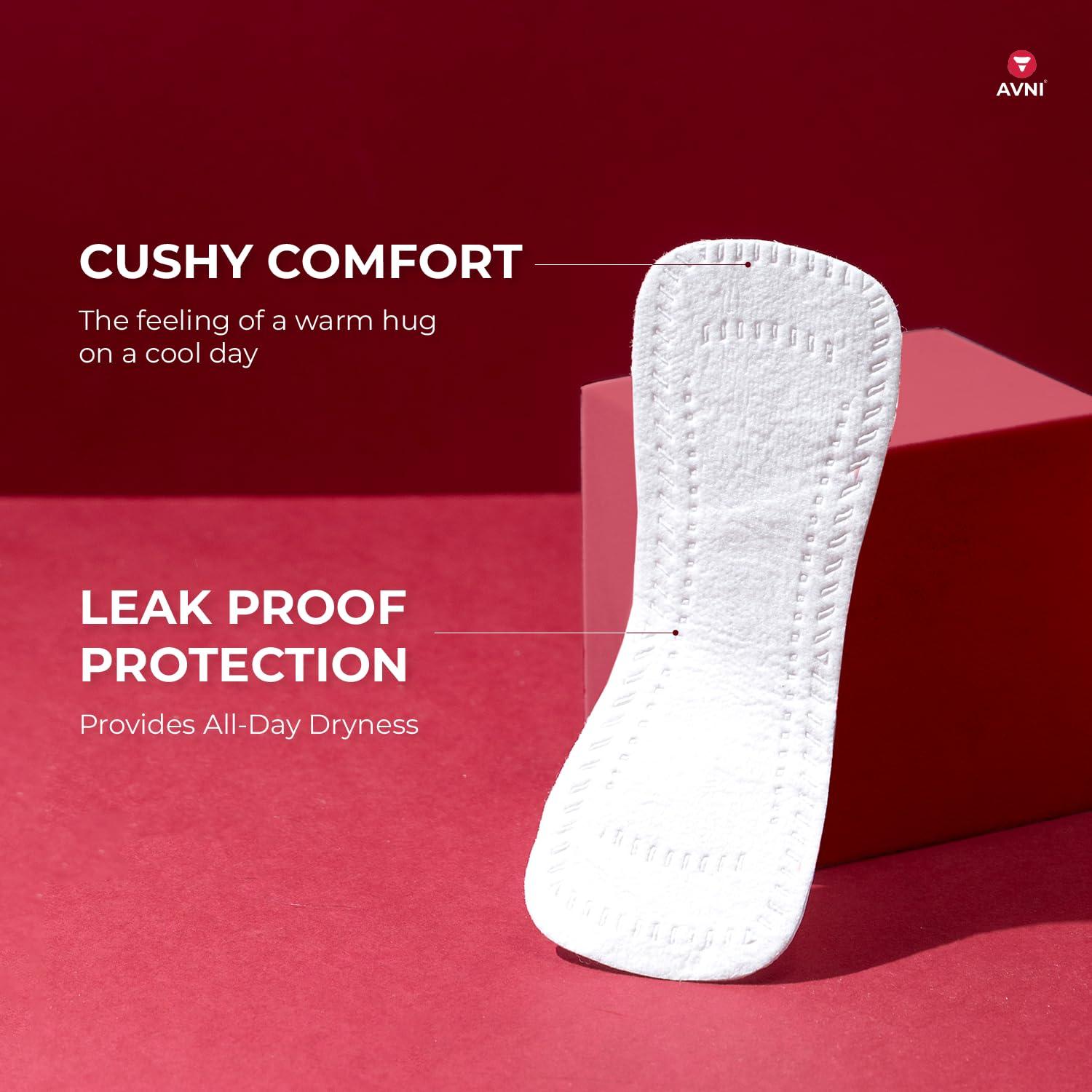 Avni Avni - Disposable Cotton Panty Liner | 20 count (Pack of 4) | 24 Hours Protection | Extra Long Coverage | Ultra Thin Layer | Anti - Slip Curved Design | MultiPurpose Use