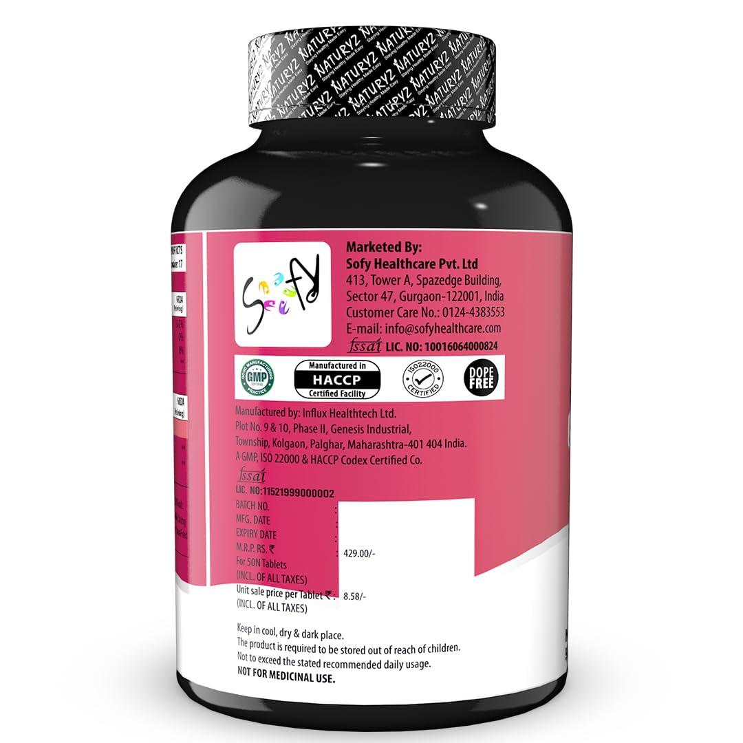 Naturyz NATURYZ Triple Strength 3600mg L-Arginine Complex | Bioactive form Arginine AKG & HCL for better absorption | Improves Pump & Performance | Ideal Pre-workout Supplement - 50 Tablets