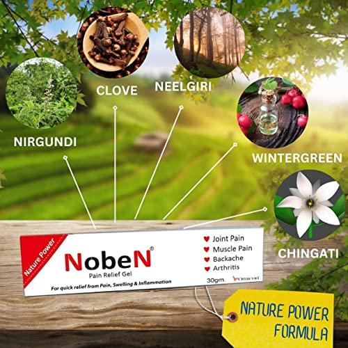 ORNICON ORNICON Noben Pain Relief Gel | Useful in Knee Pain, Joint Pain, Back Pain, Muscle Pain | Herbal | Combo Pack of 3 Tubes (30g X 3)