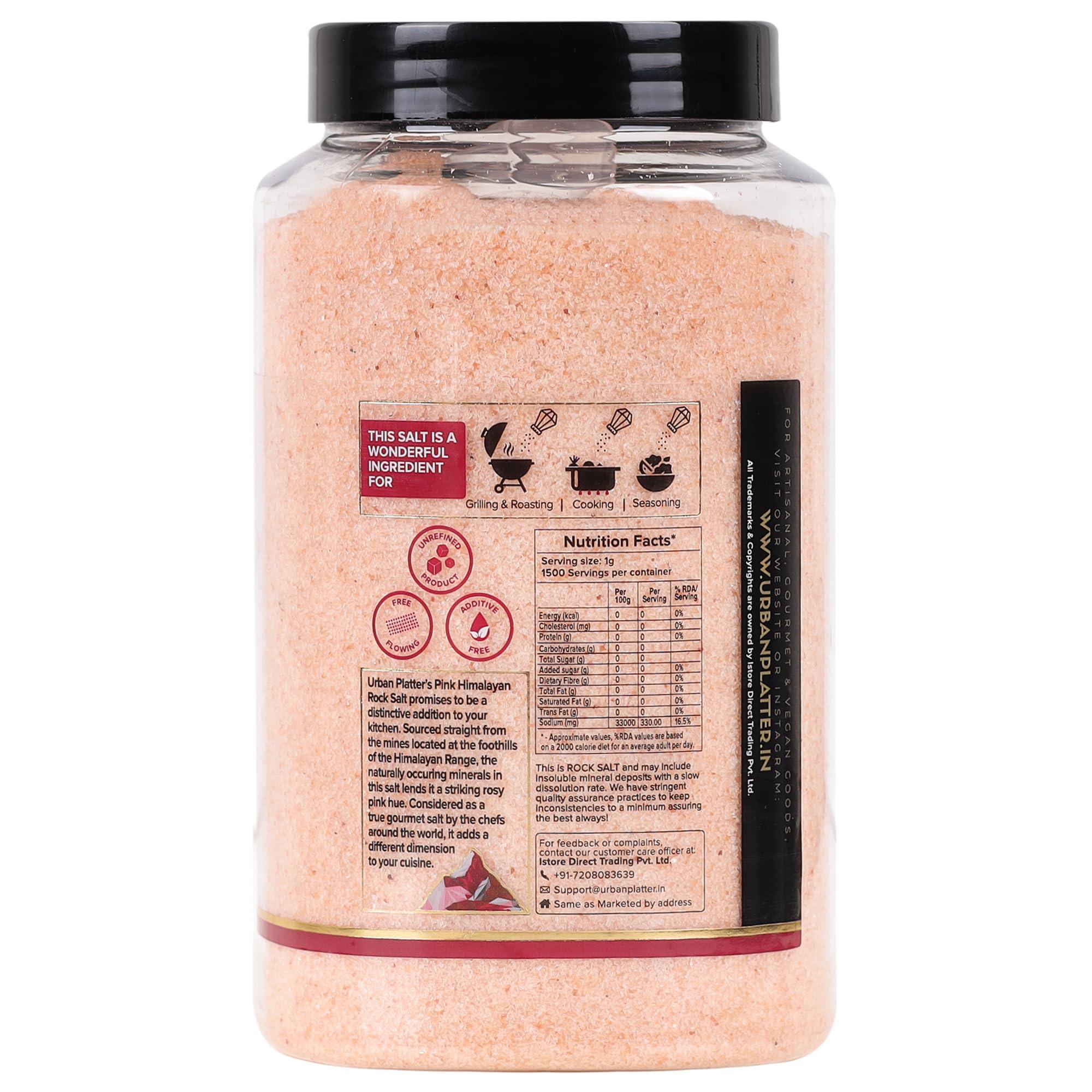 urban platter Urban Platter Pink Himalayan Rock Salt Powder, 1.5kg (Unrefined | Additive Free | 100% Pink Rock Salt | Sendha Salt | PET Jar)