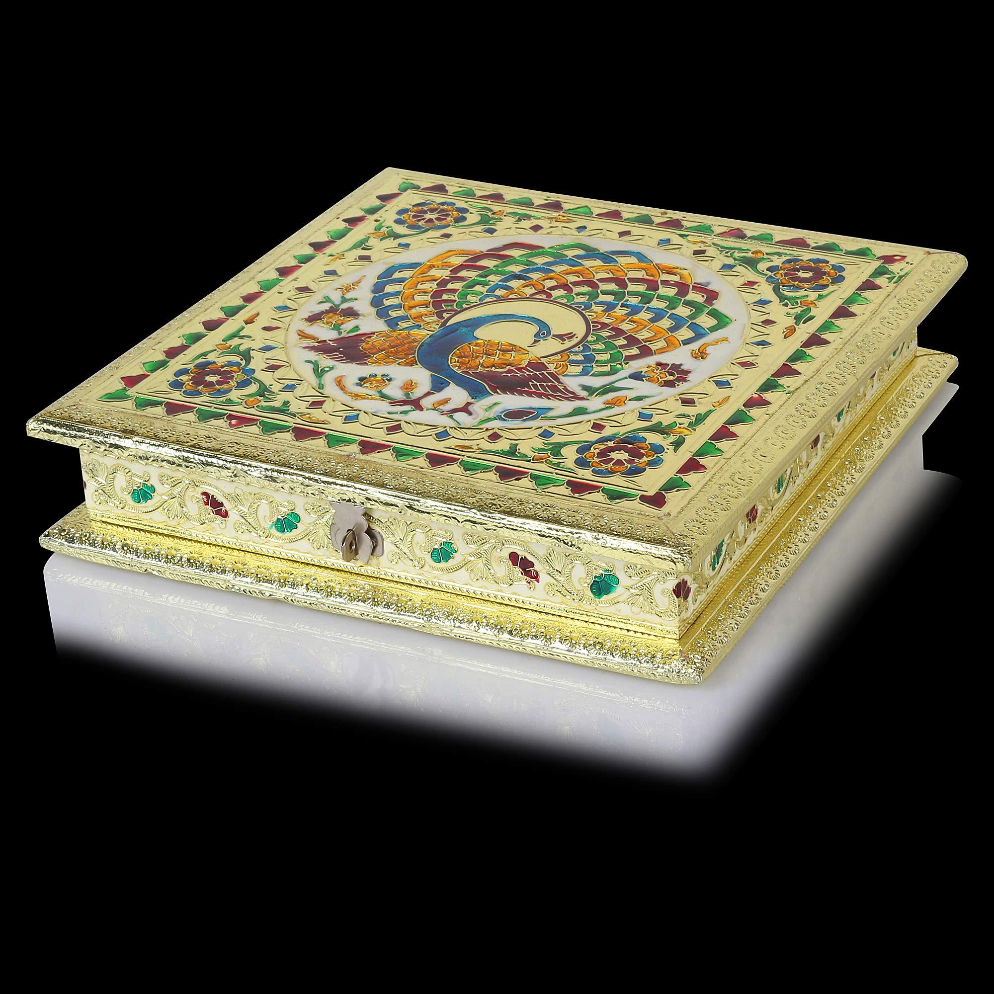 Fruitri Fruitri Handmade Dry Fruit Gift Boxes with Dry Fruits - 4 Part, Mix Dry Fruits Pack, 10x10 Inches, (Dry Fruit Combo 150g X 4)