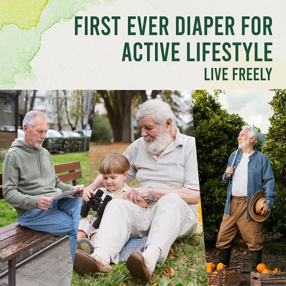 PROWEE Prowee Men Active Diaper For Urinary Incontinence | Brief-Style | Capacity Up To 450ml with Leak Guard (Pack of 5) (L)