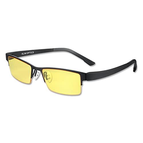 KLIM KLIM Optics Blue Light Blocking Glasses - NEW 2024 - Reduce Eye Strain and Fatigue - Gaming Glasses for PC Mobile TV - Blocks 92% Blue Light - Computer Glasses with UV Protection