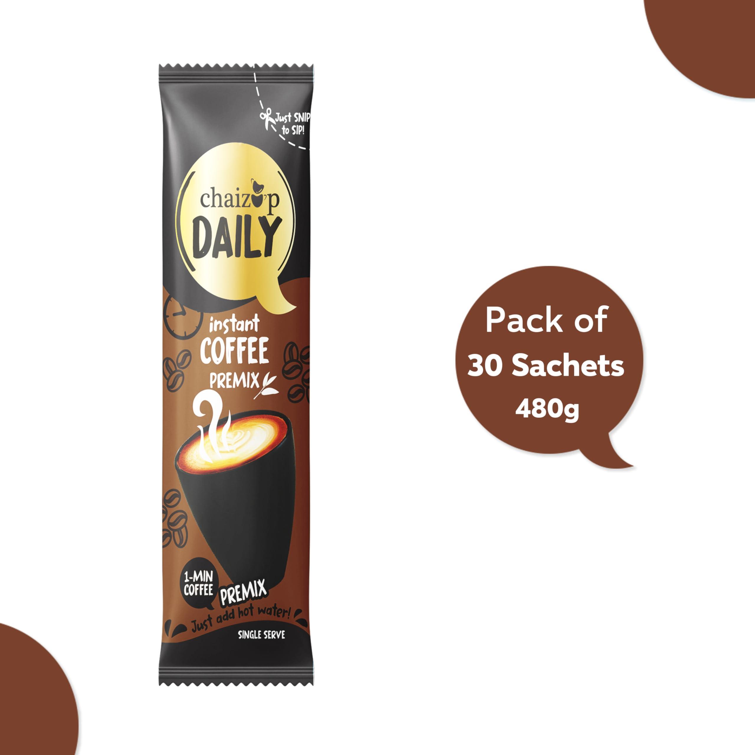 CHAIZUP Chaizup Dailly Instant Premix Coffee 16gm, 30 Serves, 30 Sachets, Instant Premix Coffee, Premix Coffee Powder, Ready To Drink Coffee