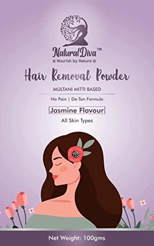 Natural Diva Natural Diva Combo Herbal Hair Removal Powder with Herbal Body Ubtan | Jasmine Flavour | Multani Mitti Based Waxing Powder | Instant Hair Remover |