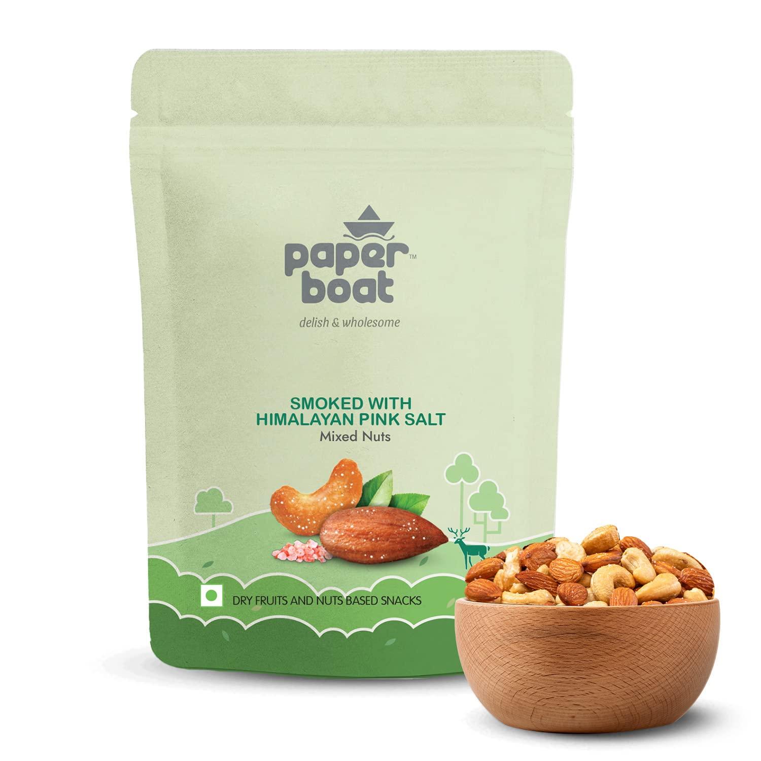 Paper Boat Paper Boat Protein Crunch, Premium Dry Fruit Mix, Healthy Trail Mix with Dry Fruits (1Kg) & Paper Boat Smoked and Roasted Mixed Nuts with Himalayan Pink Salt, Pouch (200g)