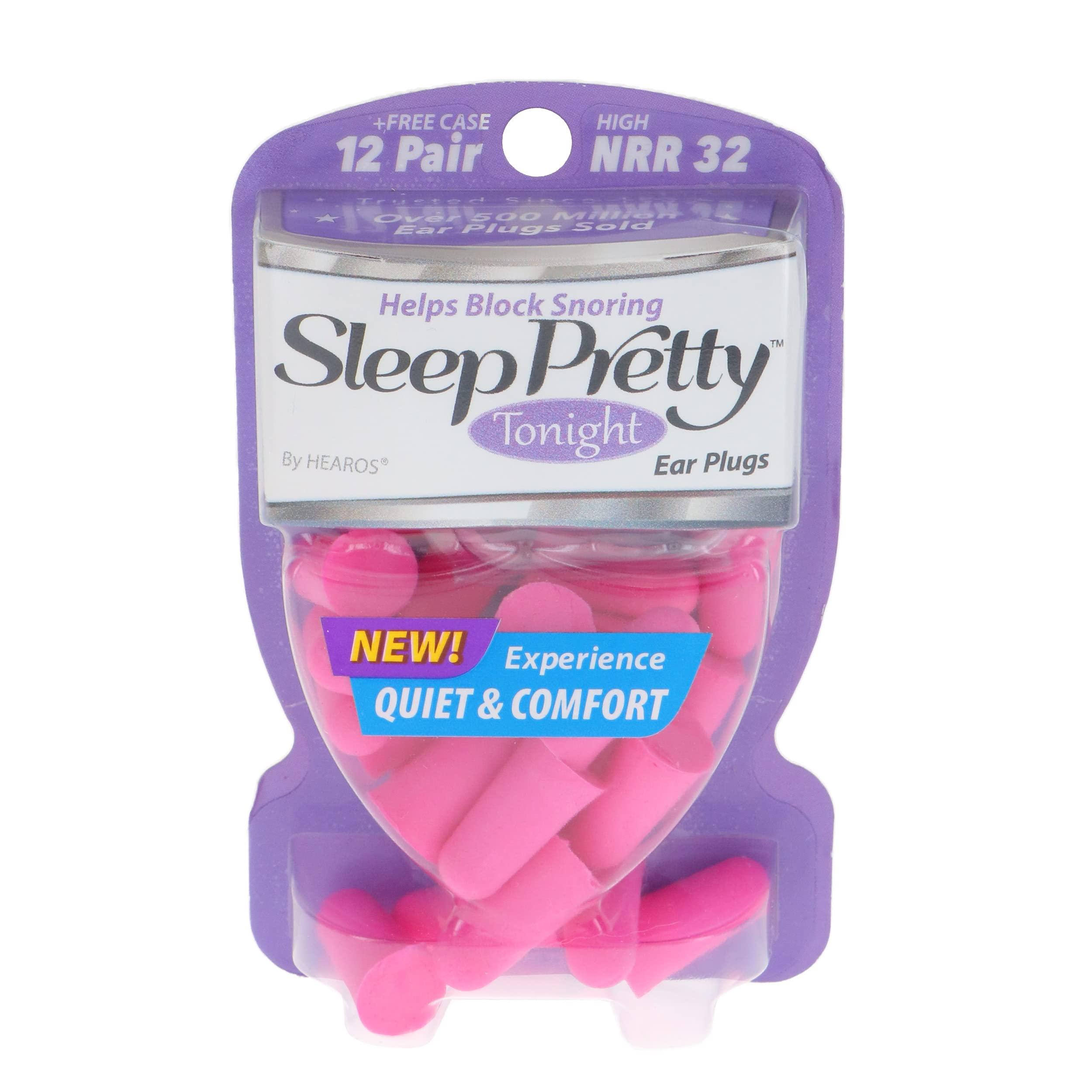 HEAROS Hearos Sleep Pretty Tonight Ear Plugs, Foam NRR 32, 2 Pair, Pink (5815)
