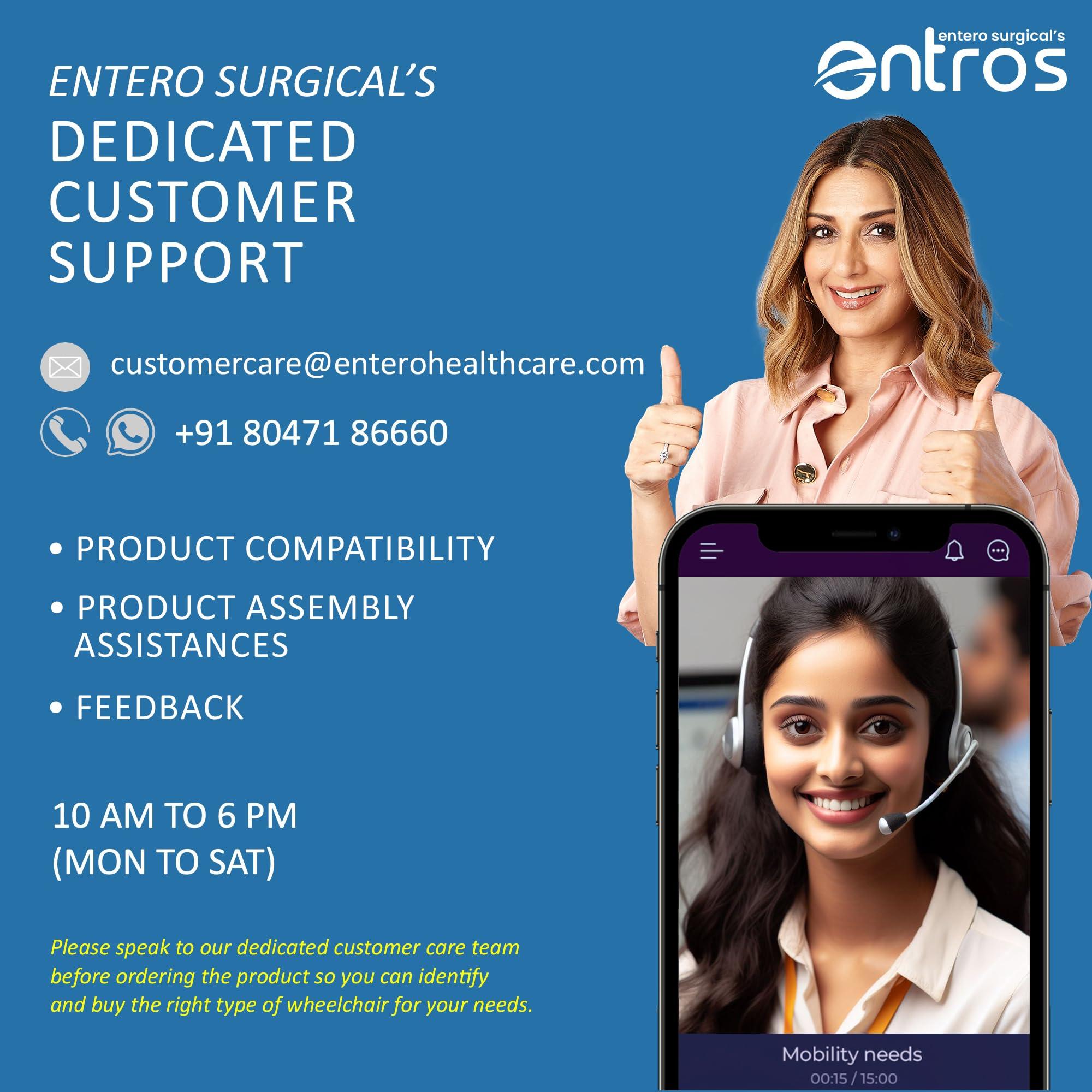 entros Entros Adult Walker with Wheels | Lightweight, Foldable & Height Adjustable Walkers for Adult, Senior Citizens, Handicap & Patients | MS Power Coated, Black, W779AW