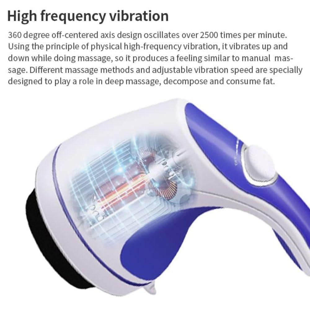 Veenova VEENOVA Relax Spin Tone Body Full Body Massager Electric Machine with 3 Massage Heads Mesh Cover, Variable Speed Settings for Pain Relief and Relaxation For Back, Arm , Leg & Foot (Massager for Full Body Pain Relief)