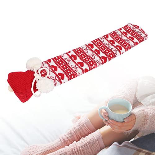 Meiyya Hot Water Bottle, Safe 1L Foldable Portable Soft Flexible Hot Water Bag with Knitted Cover for Neck Waist for Abdomen for Men Women(Butterfly)