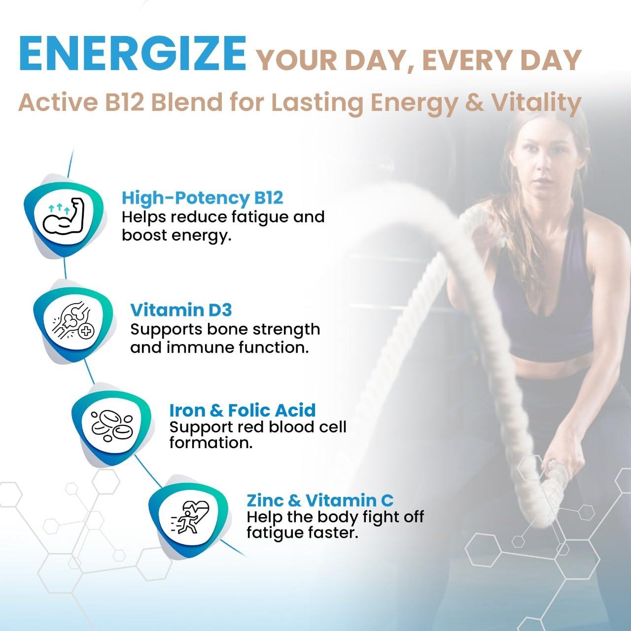 Vaamveda Vaamveda B12 D3 Supplement for Women Men - B12 D3 K2 Calcium Magnesium Zinc Omega 3, 120 Vegan Tablets