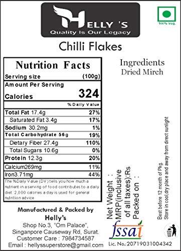 Helly's Helly\'s Red Chilli Flakes Seasoning for Pizza | 400 gm - Zip Lock Pack