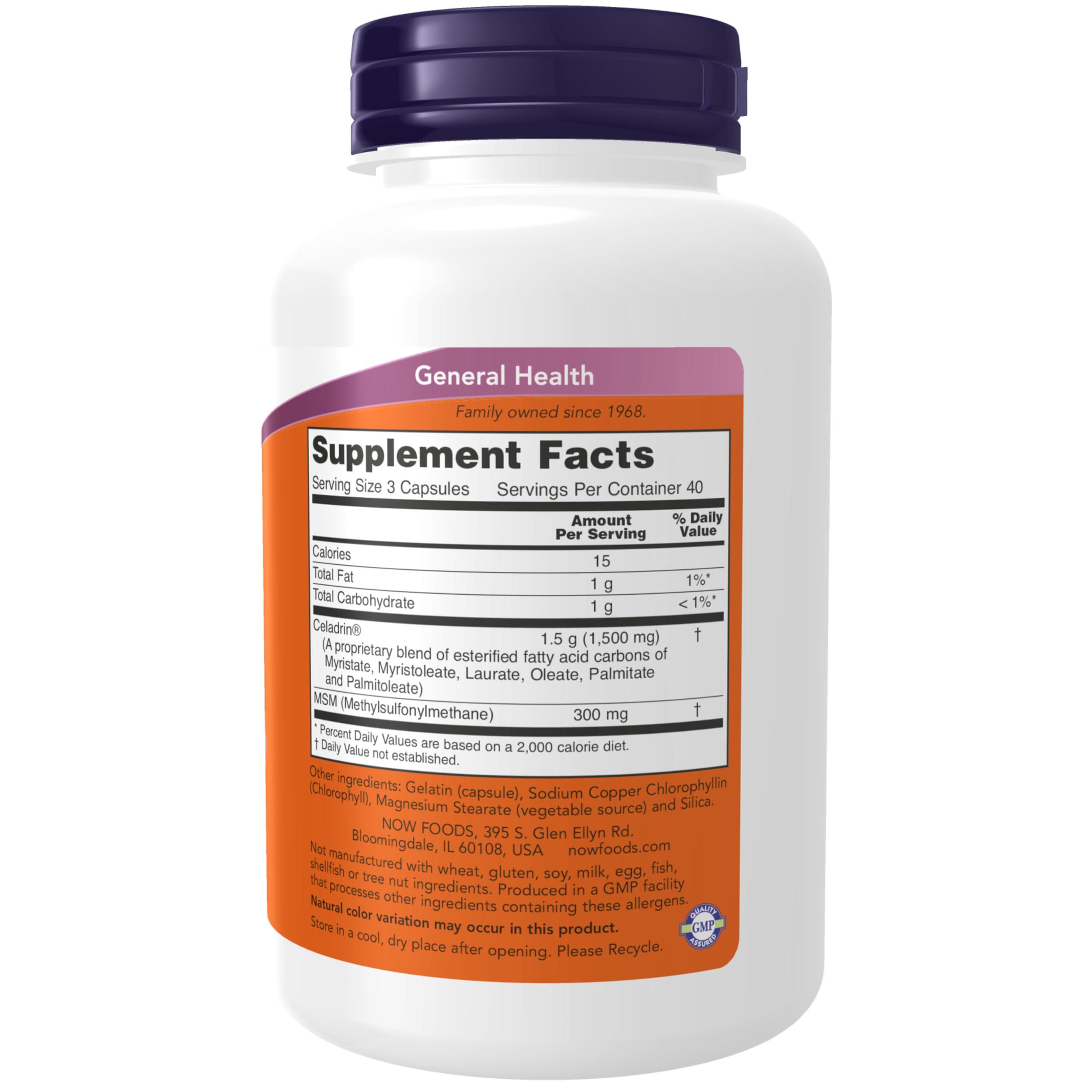 Now Foods NOW Foods Celadrin and Msm, 120 Capsules / 500mg