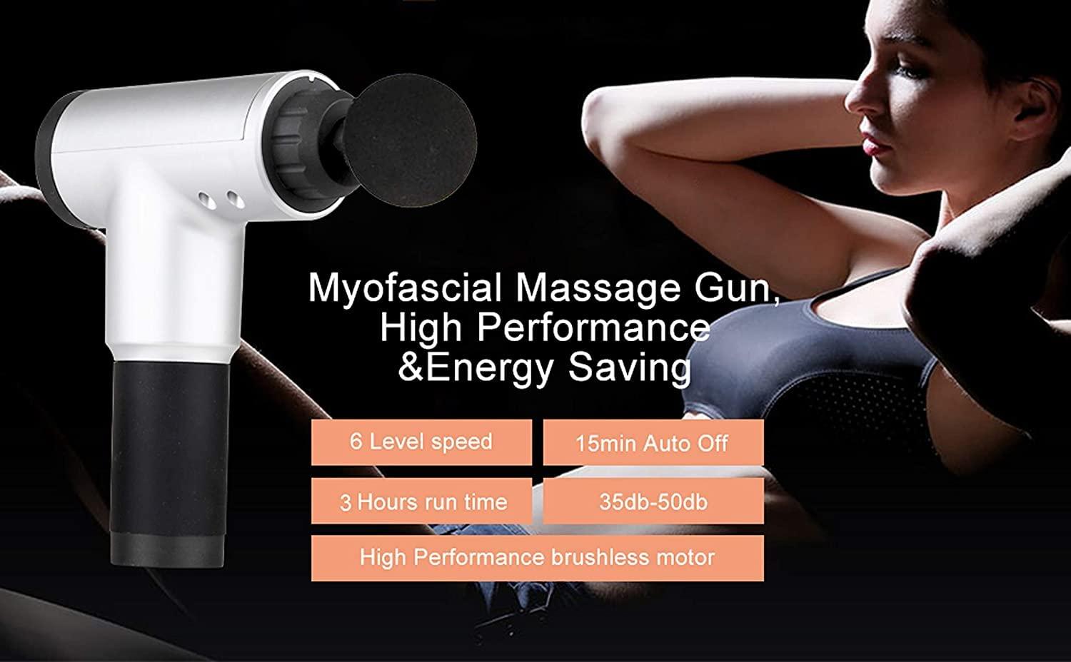 GION GION Professional Body Massager Machine Gun for Pain Relief Percussion Gun Back Massager for Men & Women with 4 Attachments (1Pcs)