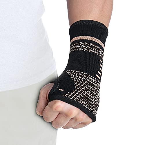 FITTOO FITTOO Copper Wrist Compression Sleeve, Copper Infused Wrist & Hand Compression Sleeve Brace for Improve Circulation, Relieve Wrist Discomfort,Tendonitis, Sprains, Sports, Gym Workout