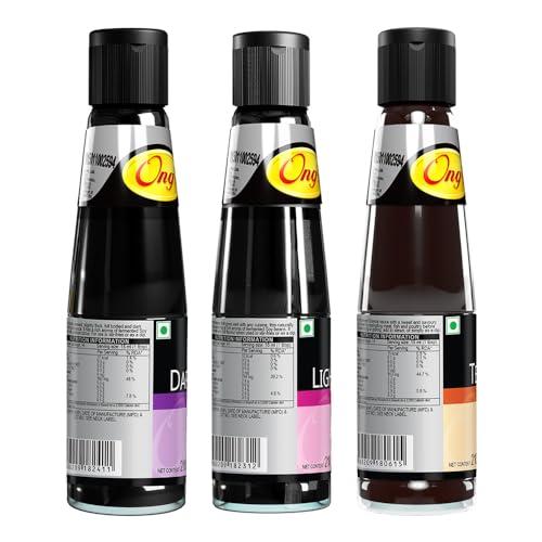 ONG\'S ONG\'S Dark Soya Sauce| Light Soy Sauce | Teriyaki Sauce (210 ml each) | combo pack of 3 | product of Singapore |