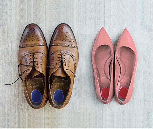 ENERFOOT 3 Pair Gel Heel Cups Plantar Fasciitis Inserts - Silicone Gel Heel Pads for Heel Pain, Bone Spur & Achilles Pain, Gel Heel Cushions and Cups, Pad & Shock Absorbing Support(Red Small)