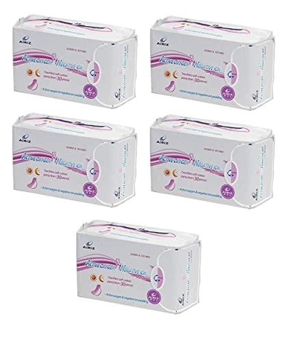 AIRIZ AIRIZ Active Oxygen & Negative Ion Relex Touchless Soft Cotton Panty Liners - (150 Liners In Pack of 5)