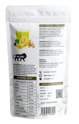 Dega Farms Premium Tasty Organic Sugarcane Juice With Lime & Ginger Powder