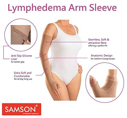 Samson Samson Lymphedema Arm Sleeve (Single) - Compression Stocking Recommended by Doctors, For Post-Mastecomy & Lymphoedema of Hand and Arm, Extra-Firm Graduated Compression (For Women & Men) (Size : Small)
