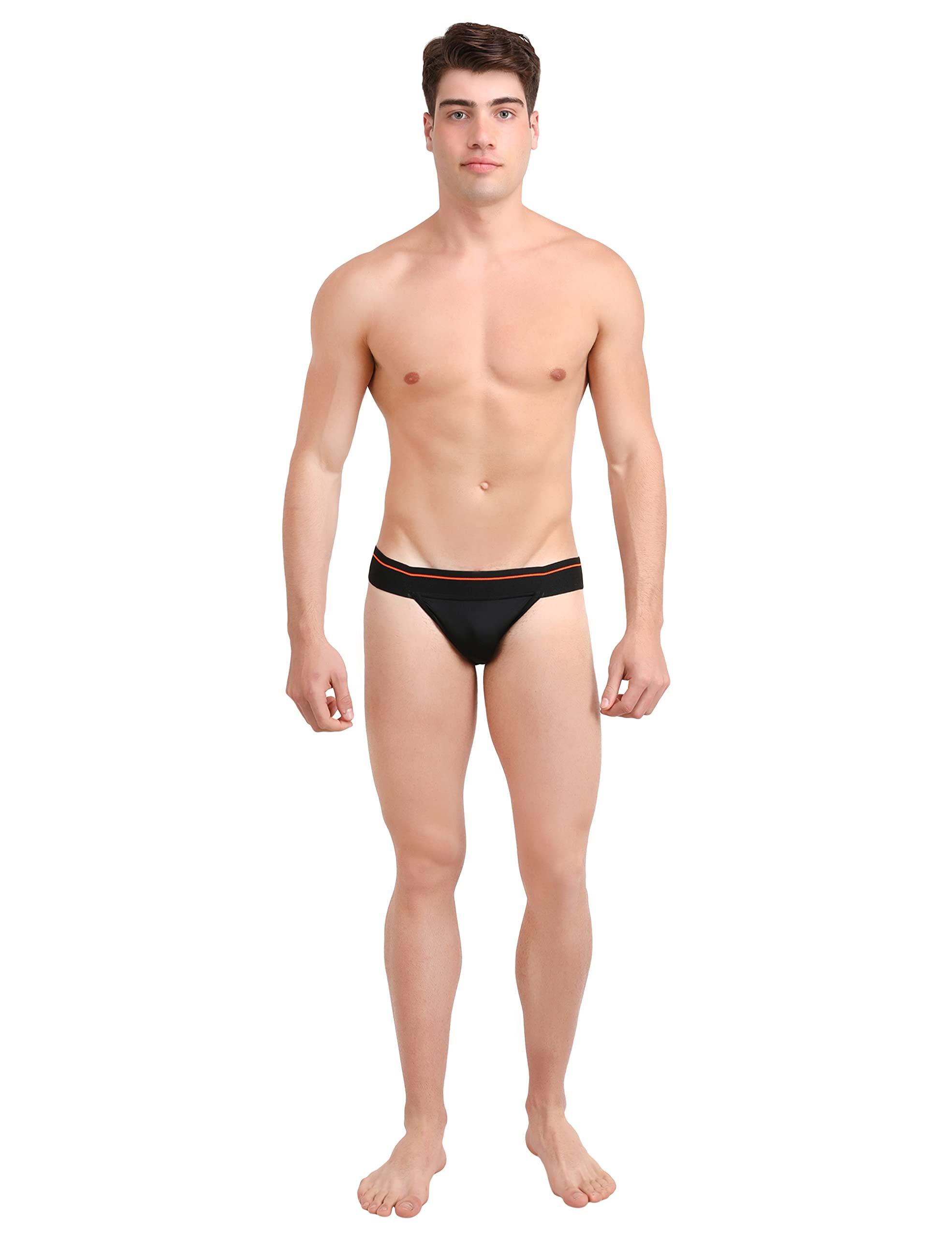 NEVER LOSE NEVER LOSE Men\'s Nylon Gym Supporter Underwear, Black, Large