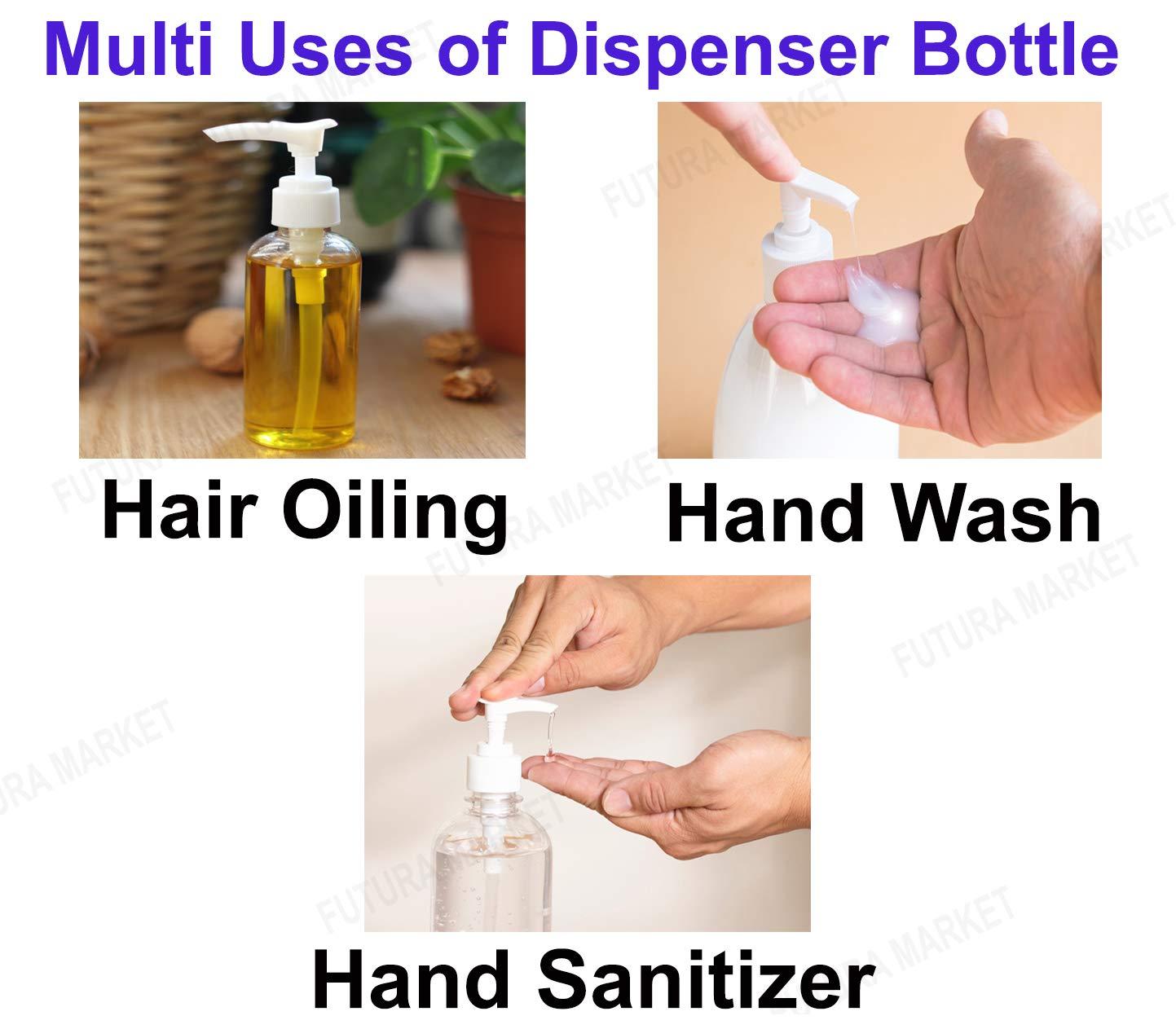 FUTURA MARKET FUTURA MARKET Empty Pump Bottle Hand Wash Refillable and Hand Sanitizer also Multi purpose use for Office Home and travel 500Ml Each (Pack of 4)