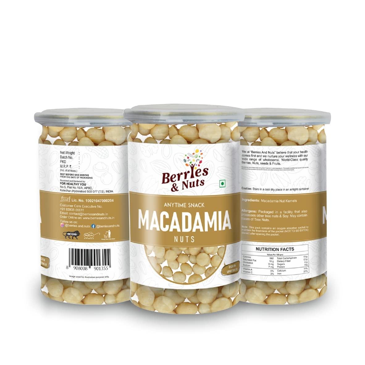 Berries And Nuts Berries And Nuts Premium Jumbo Brazil, Hazel, Pecan & Macadamia Nuts Combo | Brazil Nuts 200 Grams, Hazel Nuts 170 Grams, Pecan Nuts 150 Grams & Macadamia Nuts 170 Grams