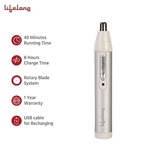 Lifelong Lifelong Beard Trimmer|Quick Charge (2 Hours)|Runtime: 60 Min|20 Length Settings|Cordless|USB Charging (LLPCM07) & LLPCM03 Rechargeable Nose & Ear Trimmer; 40 Minutes Runtime - Grooming Combo