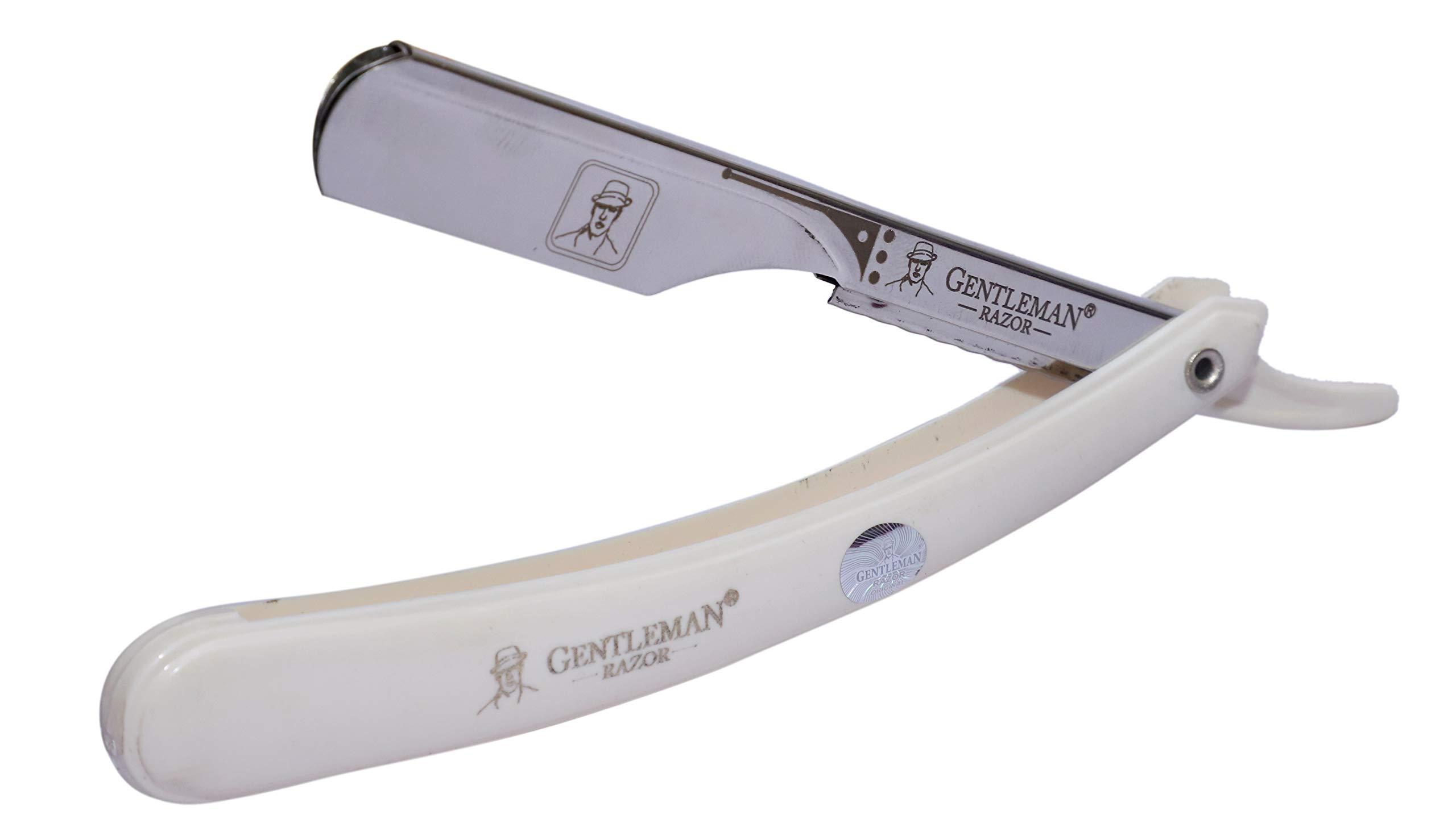 GENTLEMAN GENTLEMAN Gentleman Razor Stainless Steel Straight Edge Barber Razor For Men Well Balanced Sliding Style Weight, Finely Balanced (FREE Blade Inside)