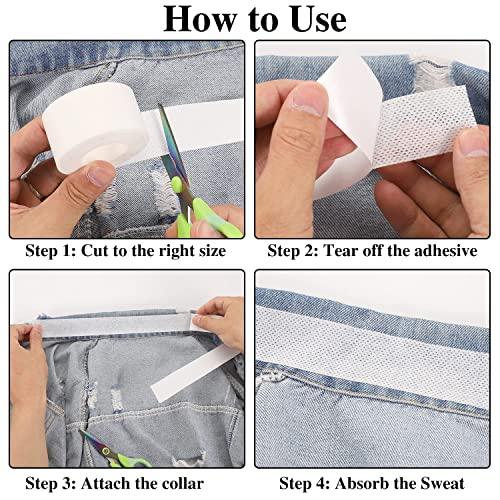 Style Keepers Style Keepers 2 Rolls Sweat Pads Collar Protector Disposable Shirt Tape for Collar Hat Self Adhesive Invisible Neck Liner Tape Patches Sweat Protector Against Collar Sweat Stain