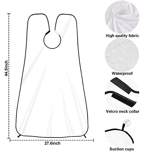 JAMB JAMB Apron Cape Beard Trimming Bib for Men Shaving & Hair Catcher Non-Stick Hair Catcher Grooming Cloth Waterproof with 2 Suction Cups for Mirror
