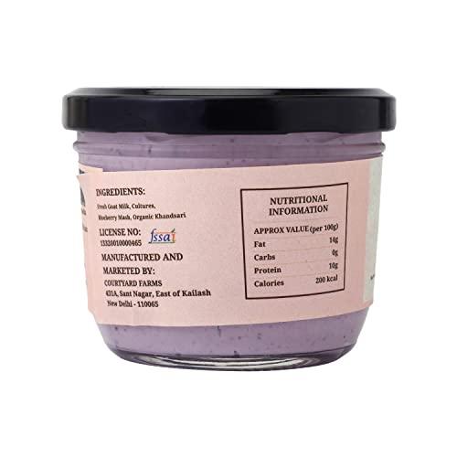 WHITALITY Whitality Greek Yogurt | Made with Free Range Goat Milk | No Preservatives | Natural processing | Good for lactose intolerant | improves gut health | Glass Jar Packaging | 210gm | Blueberry