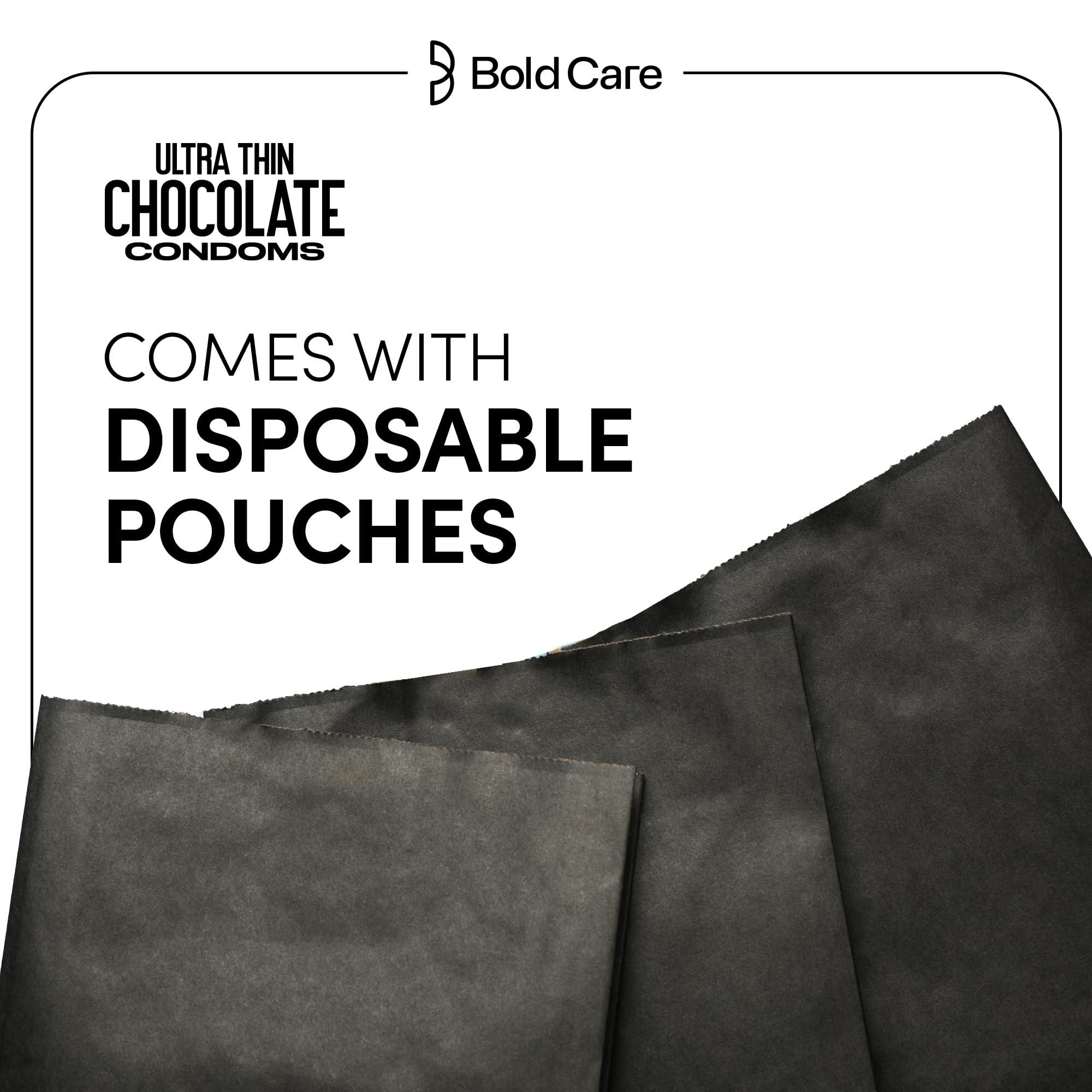 Bold Care BOLD CARE 404 Super Ultra Thin Chocolate Flavored Condoms For Men | 60 Microns | 10 Units | Intense Fit with a Barely There Feel | With Disposable Pouches (Pack of 1)
