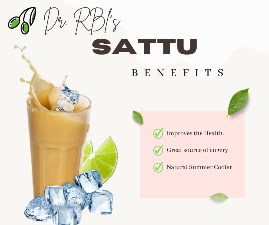Dr. RBL's Dr. RBL's Sattu Powder | Mixed Grain Sattu Atta - Chana Sattu with Jau | Instant Sattu Drink 100% Natural & Fresh| Fibre - Rich High Protein Sattu Chana Flour | 1Kg Pack