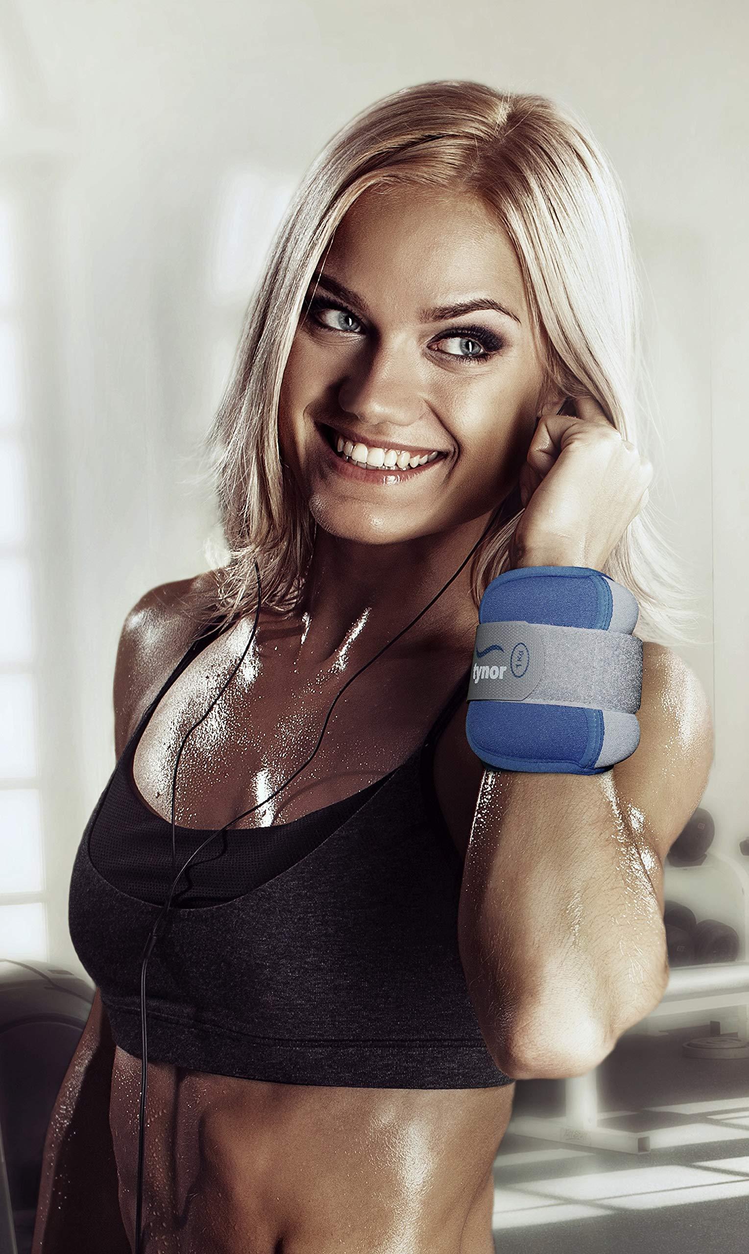 TYNOR tynor Weight Cuff, Grey, 1KG, Universal Size, 1 Unit & tynor Ankle Binder, Grey, Large, 1 Unit