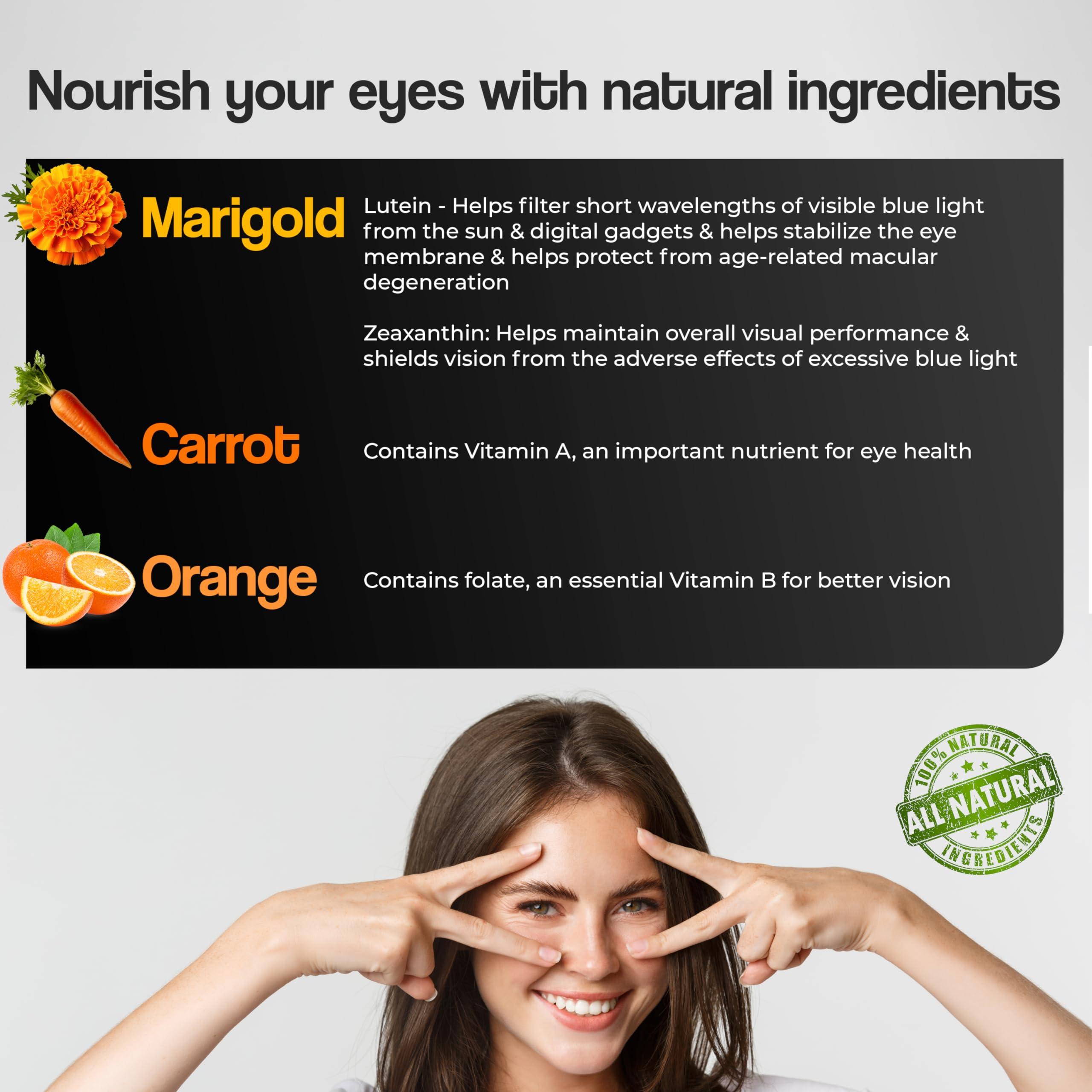 Health Veda Organics HEALTH VEDA ORGANICS PRIVATE LIMITED Plant Based Eye Care with Lutemax 2020 I 60 Veg Tablets I Protects from Blue Light & Improves Vision I For both for Men & Women