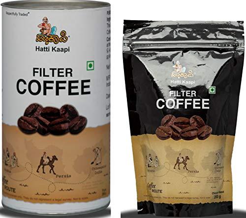 Hatti Kaapi Hatti Kaapi Chicory Blended Coffee Powder and Pure Coffee 450 Grams (Combo of 2)