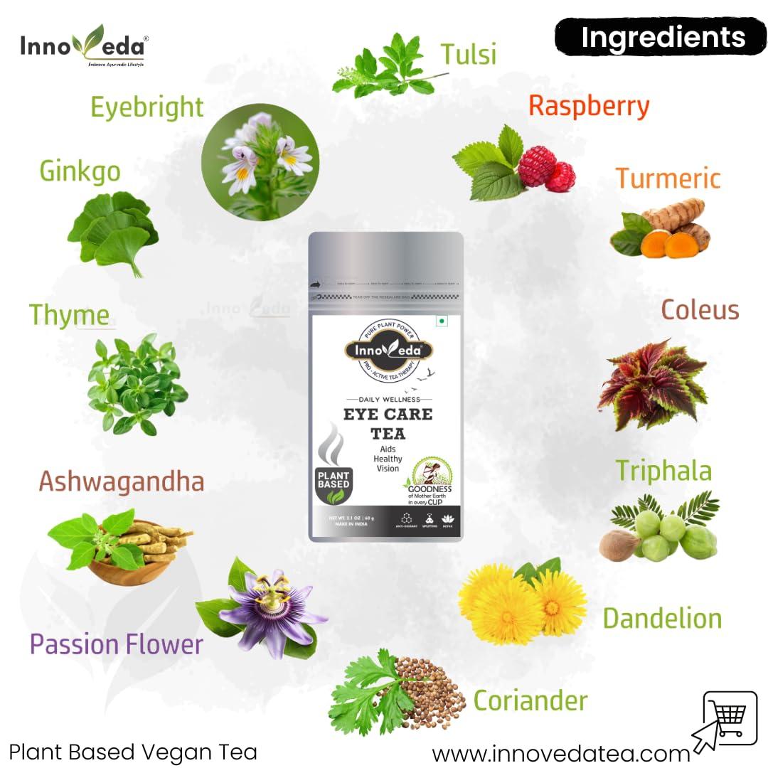 INNOVEDA Eye Care Tea (1 Month Pack, 30 Tea Cups) - Helps with Eye Health, Vision, Power, Eyesight
