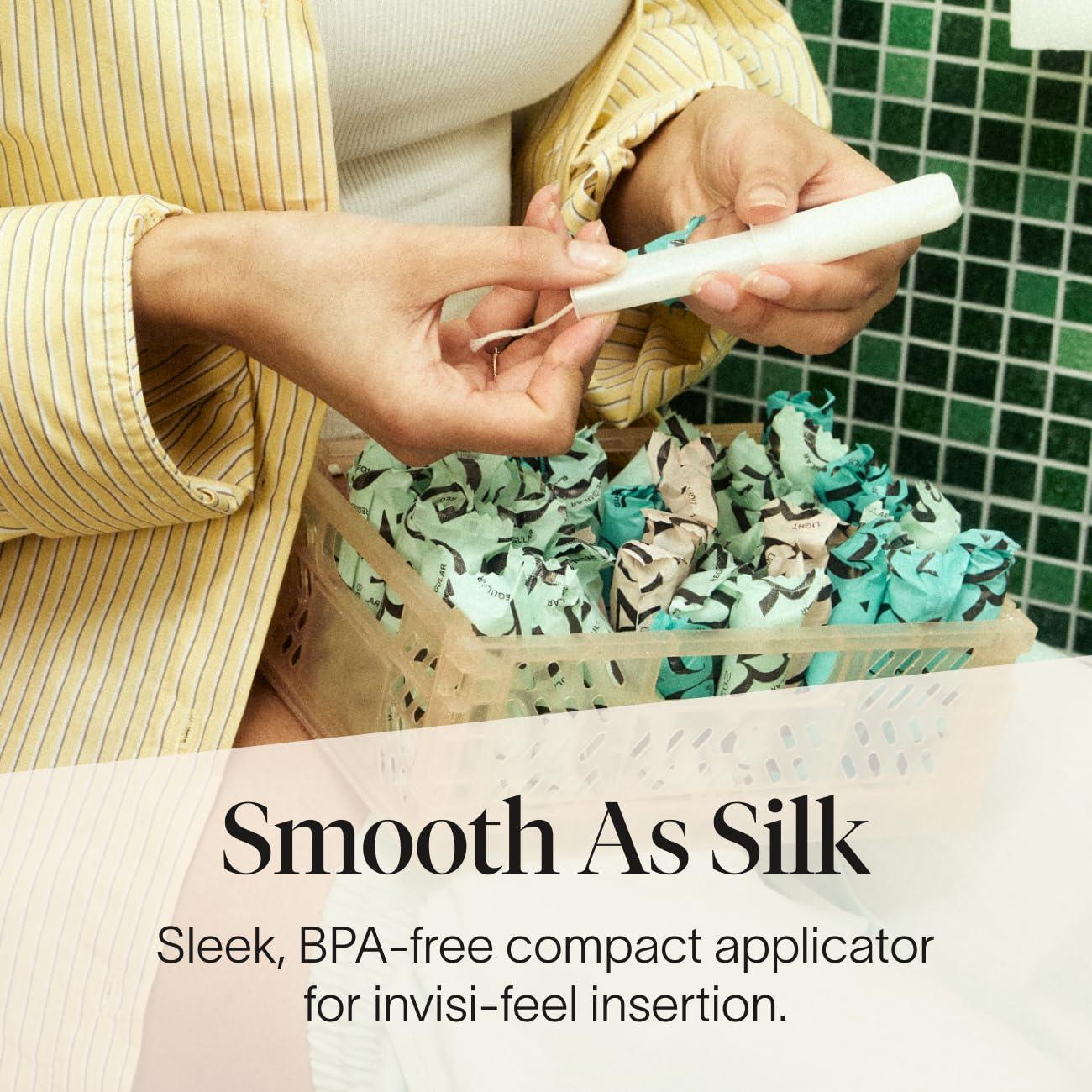 Cora Cora Organic Cotton Tampons with Compact Applicator; Variety Pack - Light/Regular (36 Count)